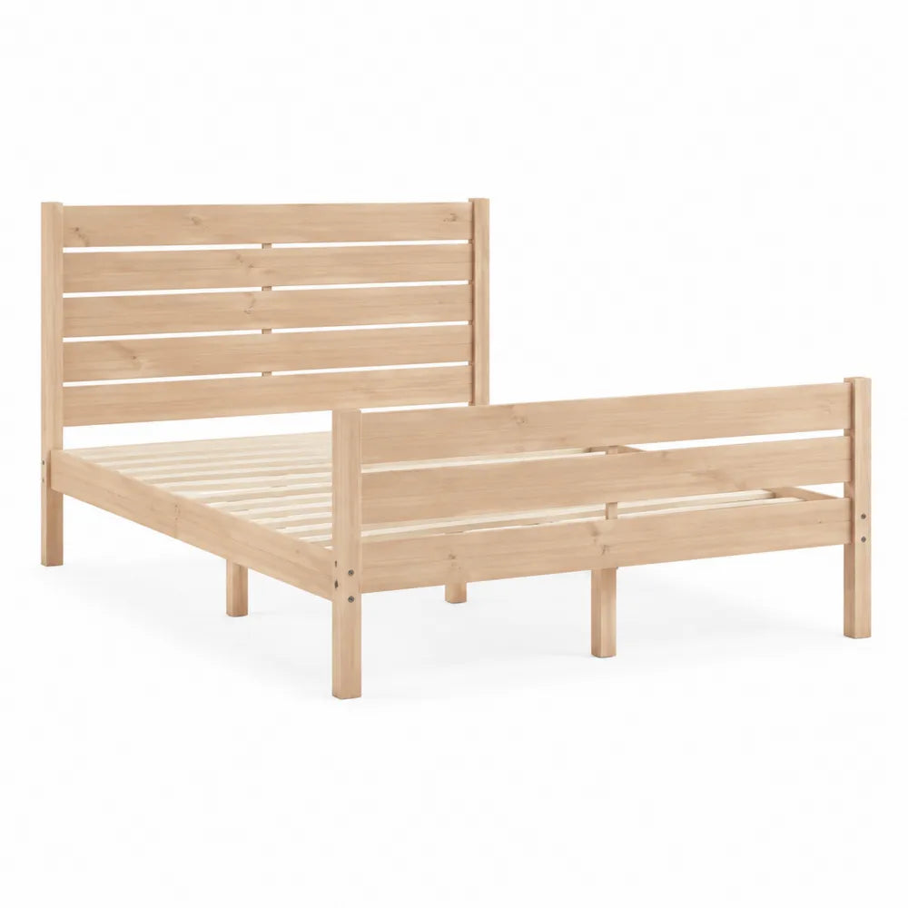 Massivholzbett Doppelbett Bettgestell Kiefernholz Lattenrost Natur 180 x 200 cm